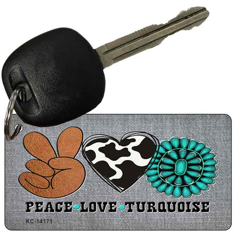 Peace Love Turquoise Novelty Metal Key Chain