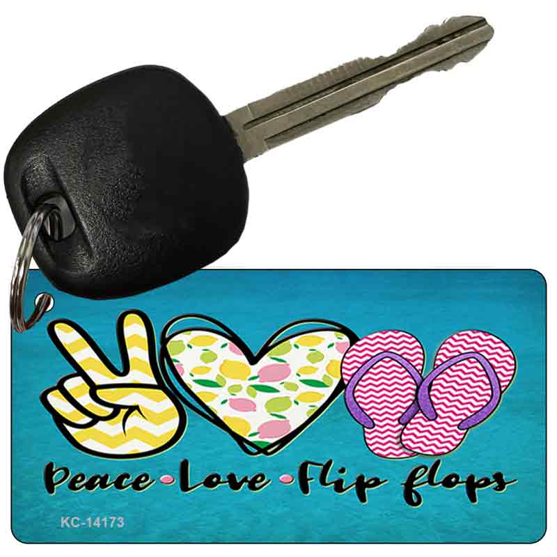 Peace Love Flip Flops Novelty Metal Key Chain