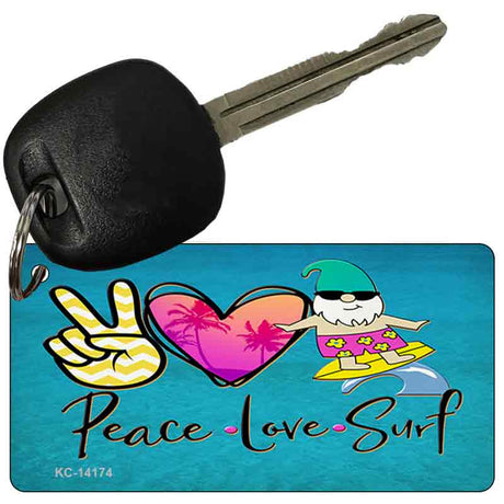 Peace Love Surf Novelty Metal Key Chain