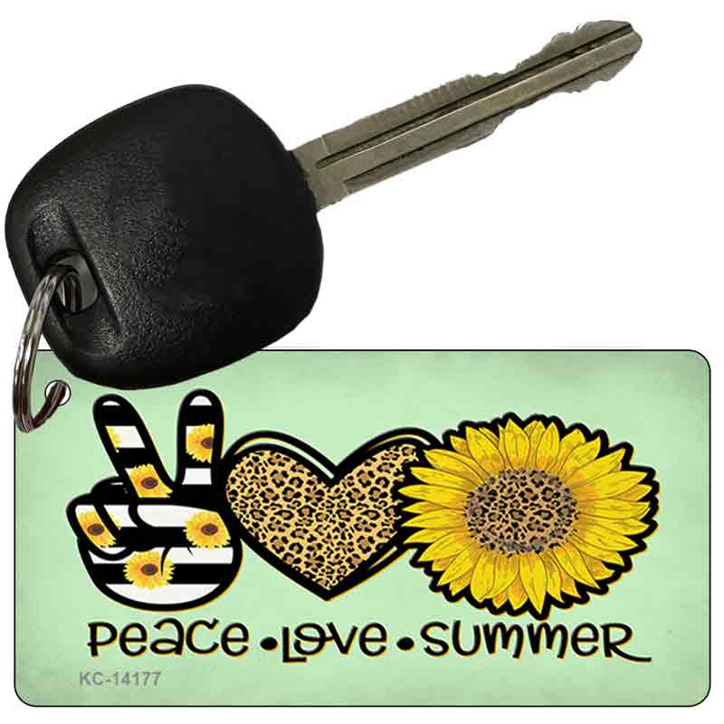 Peace Love Summer Sunflower Novelty Metal Key Chain