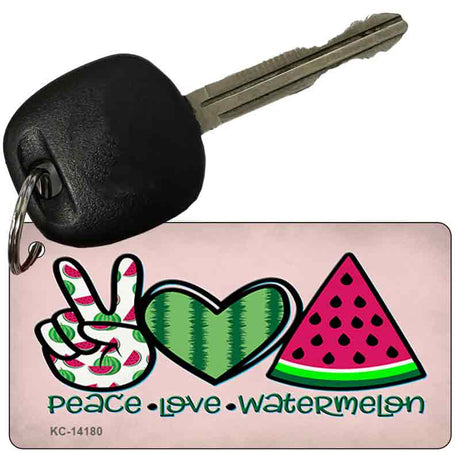 Peace Love Watermelon Novelty Metal Key Chain