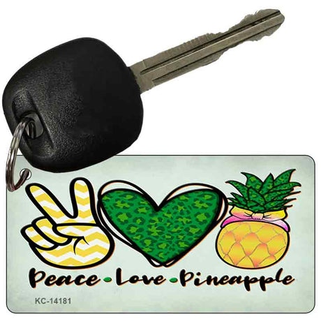 Peace Love Pineapple Novelty Metal Key Chain