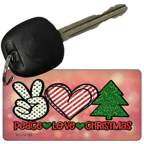 Peace Love Christmas Novelty Metal Key Chain