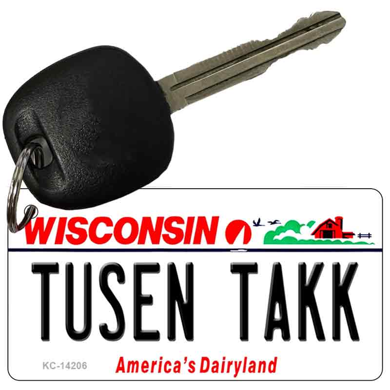 Tusen Takk Wisconsin Novelty Metal Key Chain