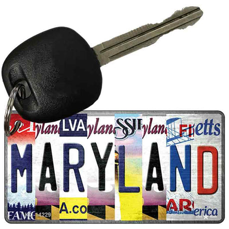 Maryland Strip Art Novelty Metal Key Chain