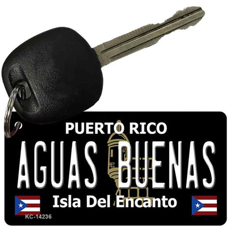 Aguas Buenas Puerto Rico Black Novelty Metal Key Chain