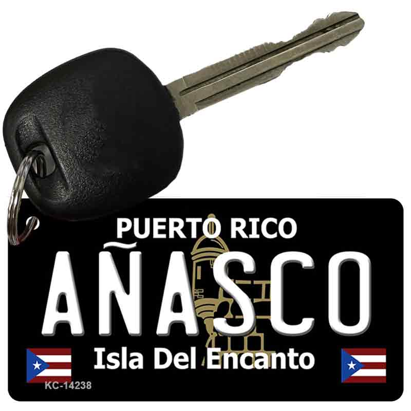 Anasco Puerto Rico Black Novelty Metal Key Chain