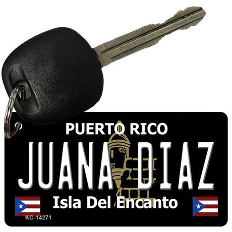 Juana Diaz Puerto Rico Black Novelty Metal Key Chain