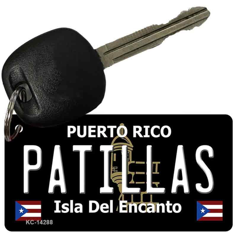 Patillas Puerto Rico Black Novelty Metal Key Chain