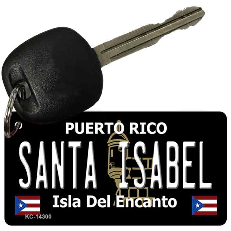 Santa Isabel Puerto Rico Black Novelty Metal Key Chain