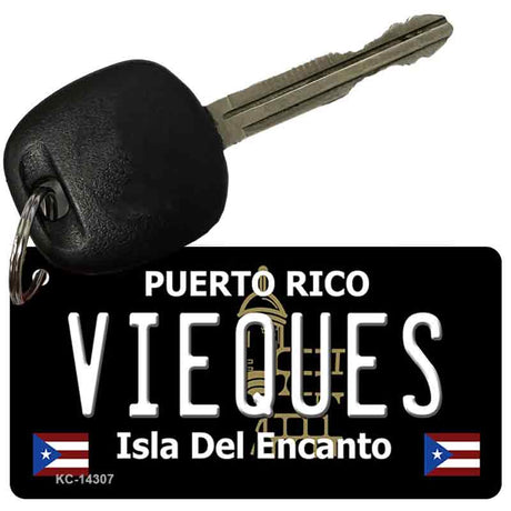 Vieques Puerto Rico Black Novelty Metal Key Chain