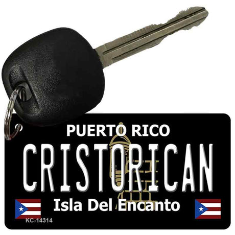 Cristorican Puerto Rico Black Novelty Metal Key Chain