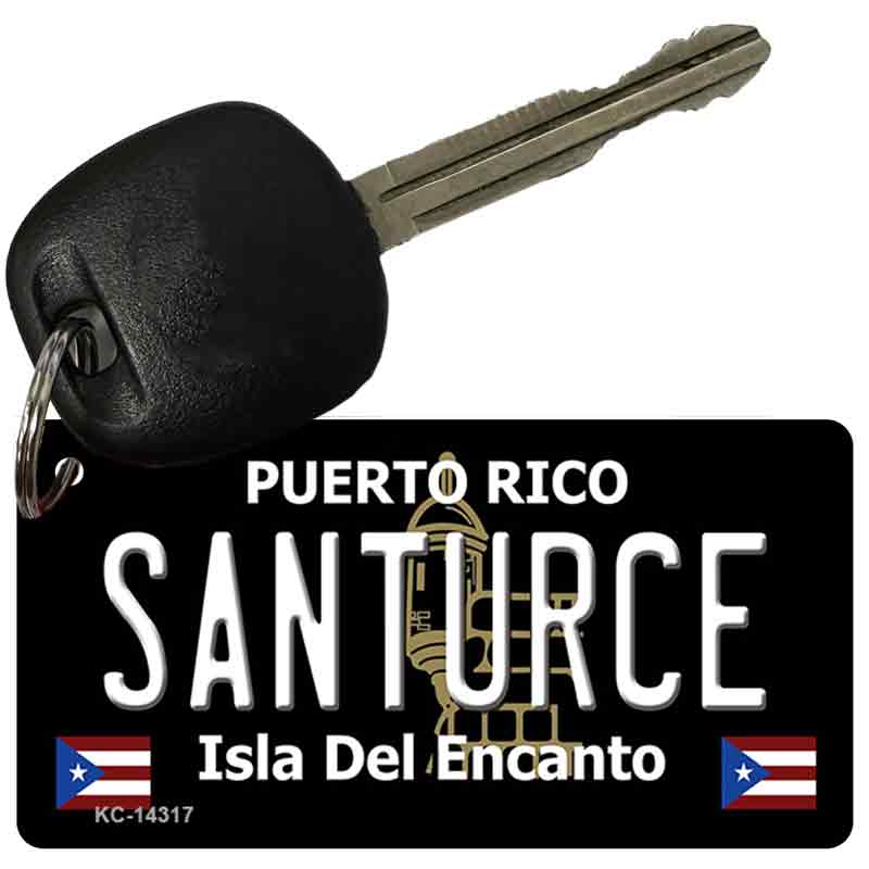 Santurce Puerto Rico Black Novelty Metal Key Chain