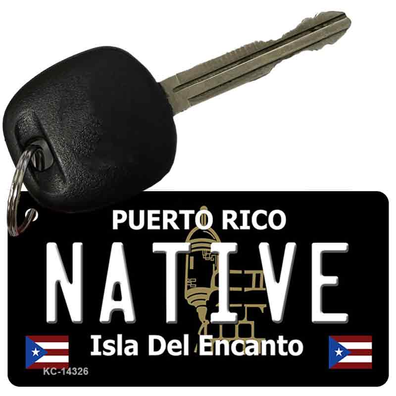 Native Puerto Rico Black Novelty Metal Key Chain