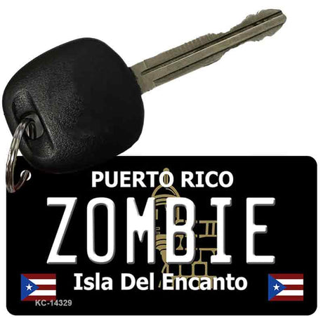 Zombie Puerto Rico Black Novelty Metal Key Chain