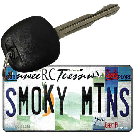 Smoky Mountains License Plate Art Novelty Metal Key Chain