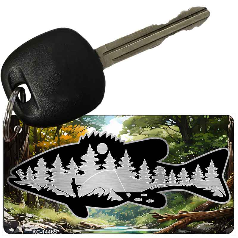 Fishing in the Pines Natures Escape Novelty Aluminum Key Chain KC-14465