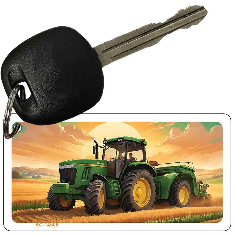 Tractor Sunset Novelty Aluminum Key Chain KC-14508