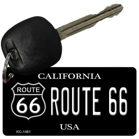 California Route 66 Black Novelty Aluminum Key Chain KC-1481