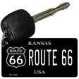 Kansas Route 66 Black Novelty Aluminum Key Chain KC-1485