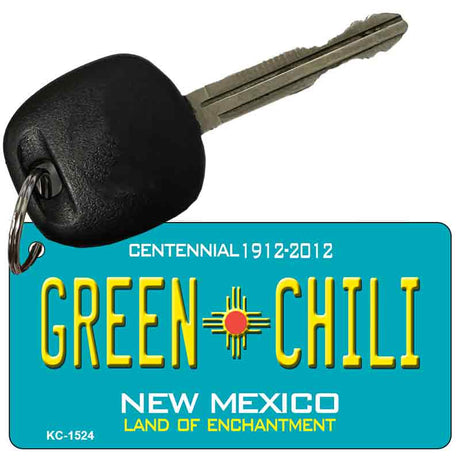 Green Chili Teal New Mexico Novelty Metal Key Chain KC-1524