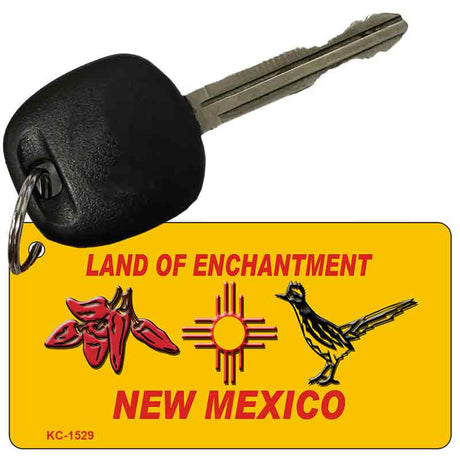 Red Chili and Road Runner Yellow New Mexico Novelty Key Chain KC-1529