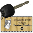 Boston Terrier Pencil Sketch Novelty Metal Key Chain KC-1707