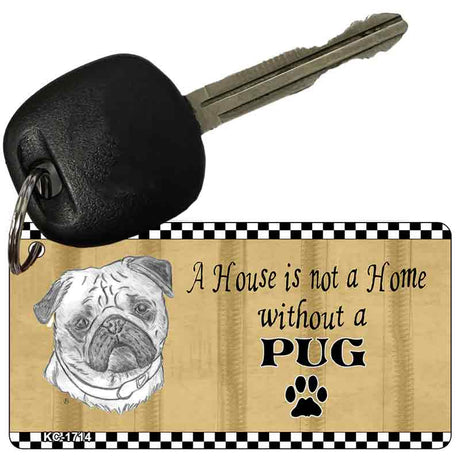 Pug Pencil Sketch Novelty Metal Key Chain KC-1714