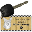 Welsh Corgi Pencil Sketch Novelty Metal Key Chain KC-1719