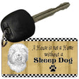 Sheep Dog Pencil Sketch Novelty Metal Key Chain KC-1724