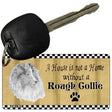 Rough Collie Pencil Sketch Novelty Metal Key Chain KC-1725