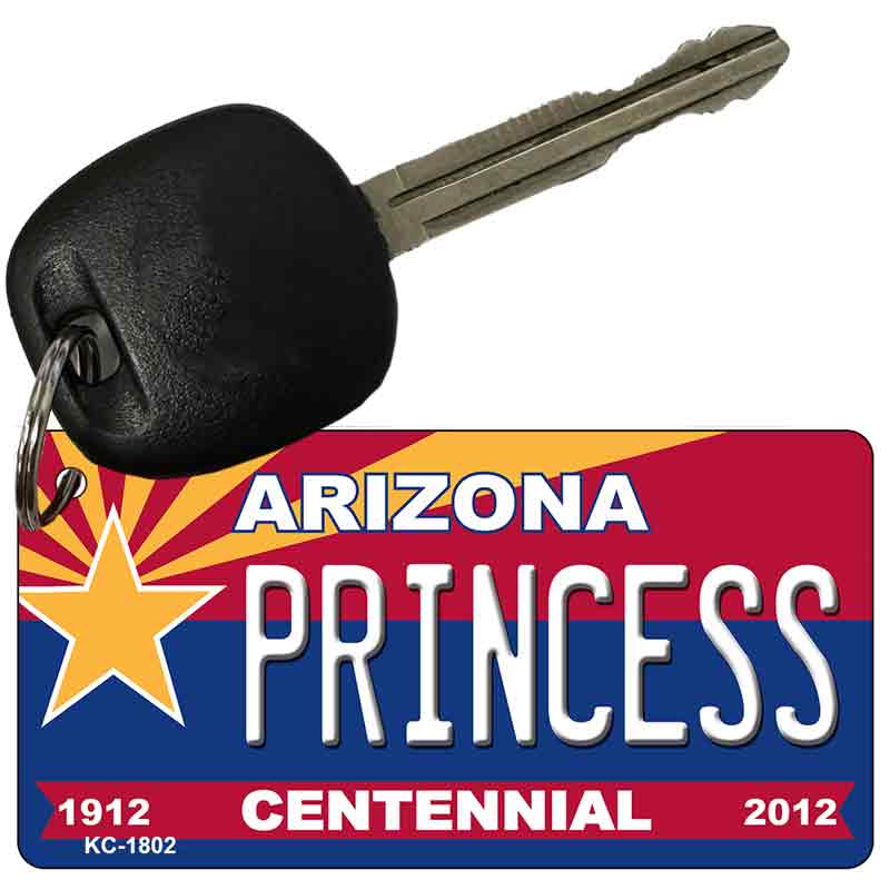 Princess Arizona Centennial State License Plate Tag Key Chain KC-1802