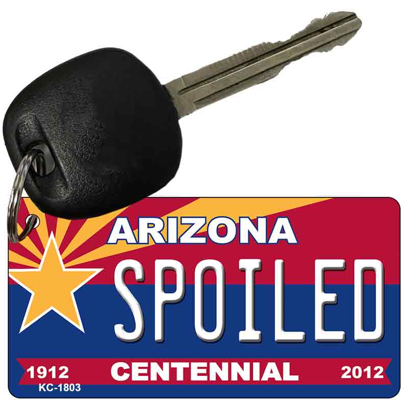 Spoiled Arizona Centennial State License Plate Tag Key Chain KC-1803