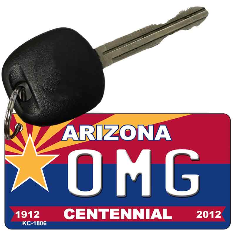 OMG Arizona Centennial State License Plate Tag Key Chain KC-1806