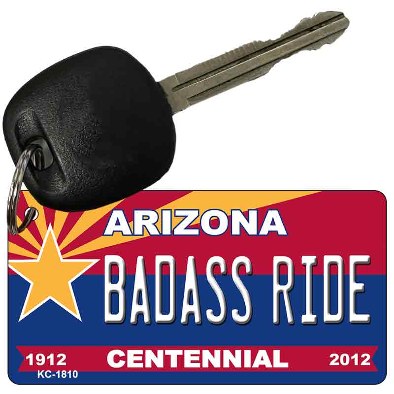 Badass Ride Arizona Centennial State License Plate Tag Key Chain KC-1810