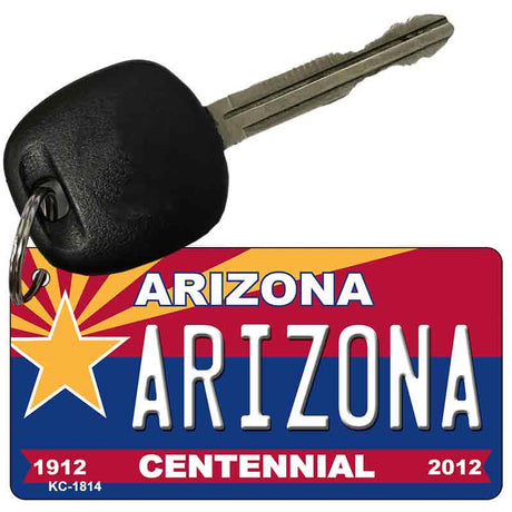 Arizona Centennial State License Plate Tag Key Chain KC-1814