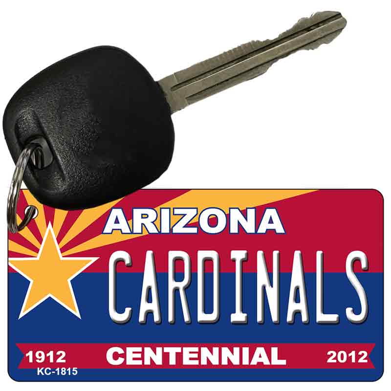 Cardinals Arizona Centennial State License Plate Tag Key Chain KC-1815