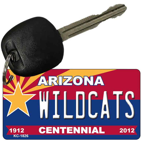 Wildcats Arizona Centennial State License Plate Tag Key Chain KC-1826