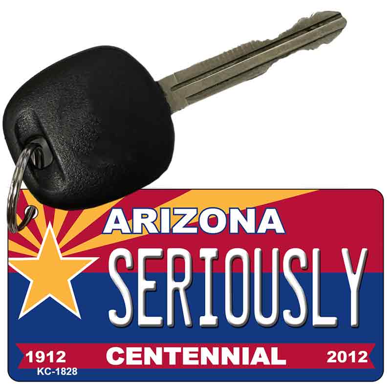 Seriously Arizona Centennial State License Plate Tag Key Chain KC-1828