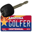 Golfer Arizona Centennial State License Plate Tag Key Chain KC-1840