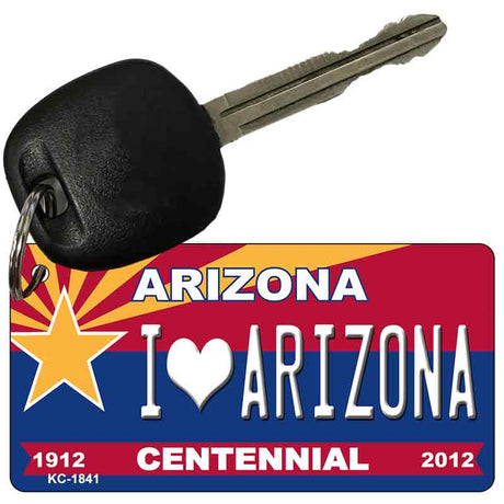 I Love Arizona Arizona Centennial State License Plate Tag Key Chain KC-1841