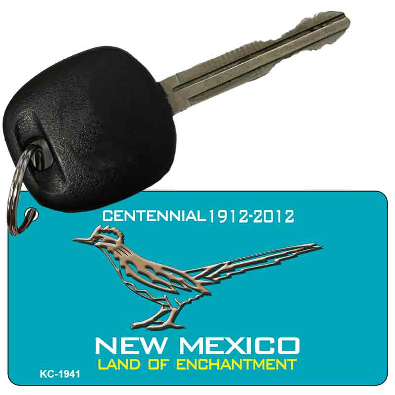 Road Runner Teal New Mexico Novelty Metal Key Chain KC-1941