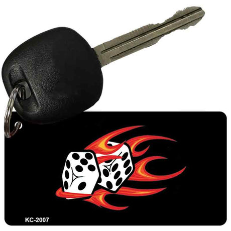 Red Hot Flaming Dice Novelty Metal Key Chain KC-2007