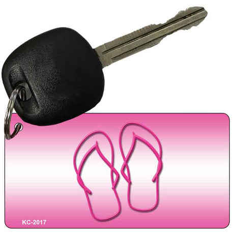 Pink Flip Flops Novelty Aluminum Key Chain KC-2017