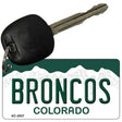 Broncos Colorado State License Plate Novelty Metal Key Chain KC-2037