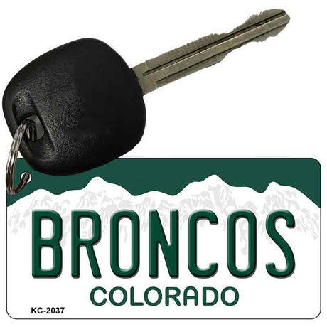 Broncos Colorado State License Plate Novelty Metal Key Chain KC-2037