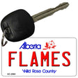 Flames Alberta State License Plate Tag Key Chain KC-2065