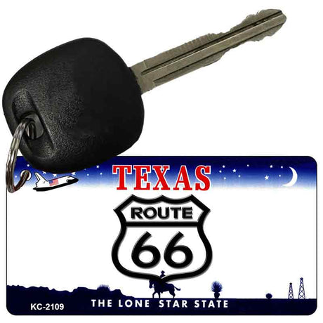 Texas Shield Route 66 Novelty Aluminum Key Chain KC-2109