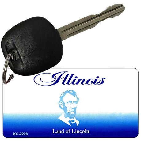 Illinois State Blank Novelty Metal Key Chain KC-2228