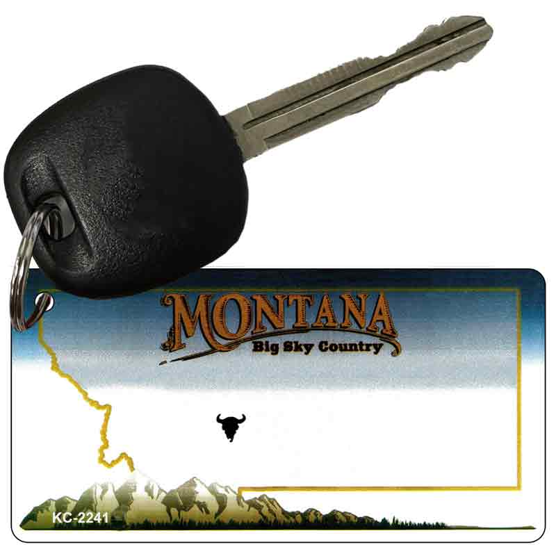 Montana State Blank Novelty Metal Key Chain KC-2241